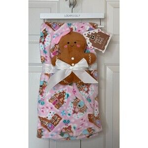 Logan & Lilly Baby’s 1st Christmas Pink Gingerbread Blanket & Plush Doll Set
